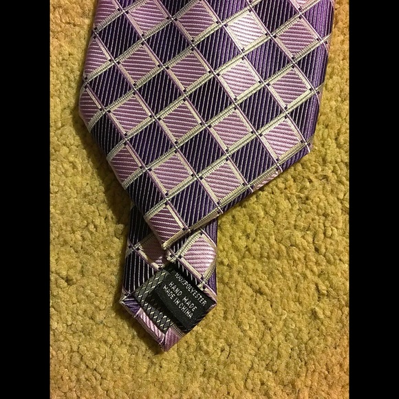 Alexander Julian Colours Purple/Silver Tie - Picture 3 of 3